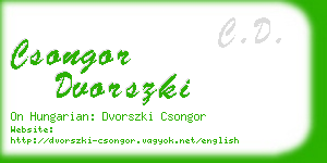 csongor dvorszki business card